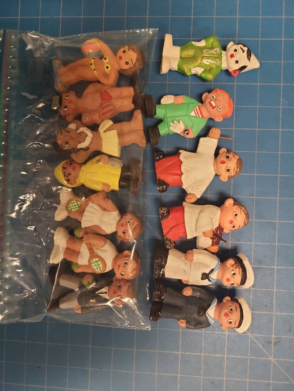 Vintage Gurley Style Composition Figures Lot 13 USA Made Halloween Christmas
